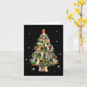 Meowy Xmas Cats Christmas Tree Lights Snow Kitten  Kaart (Gele Bloem)