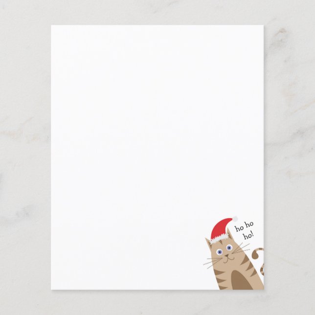 Meowy Xmas grappige kat draagt santa hat (Voorkant)