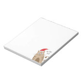 Meowy Xmas grappige kat draagt santa hat Notitieblok (Linkerzijde)