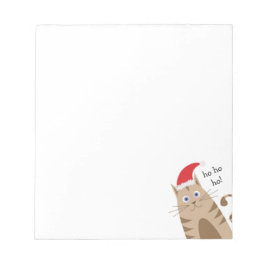 Meowy Xmas grappige kat draagt santa hat Notitieblok