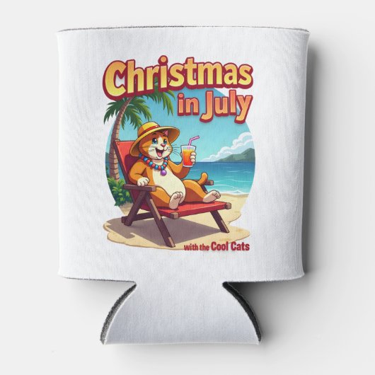Meowy Xmas Summer Christmas In July Chillin Cool C Blikjeskoeler (Voorkant)