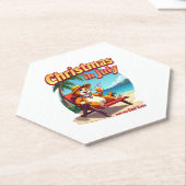 Meowy Xmas Summer Christmas In July Chillin Cool C Kartonnen Onderzetters (Schuin)