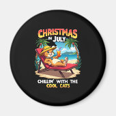 Meowy Xmas Summer Christmas In July Chillin Cool C Magneet (Voorkant)