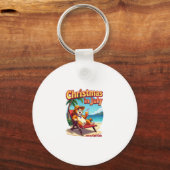 Meowy Xmas Summer Christmas In July Chillin Cool C Sleutelhanger (Voorkant)