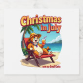 Meowy Xmas Summer Christmas In July Chillin Cool C Sparkling Wijnetiket (Enkel label)