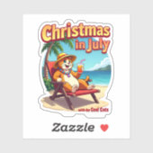 Meowy Xmas Summer Christmas In July Chillin Cool C Sticker (Vel)