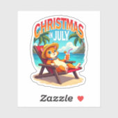 Meowy Xmas Summer Christmas In July Chillin Cool C Sticker (Vel)