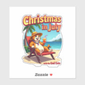 Meowy Xmas Summer Christmas In July Chillin Cool C Sticker (Vel)