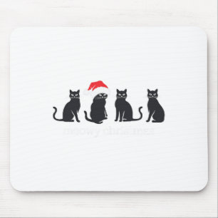 Meowys Christmas Black Cat Santa Hats Cadeau Anim Muismat