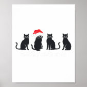 Meowys Christmas Black Cat Santa Hats Cadeau Anim Poster (Voorkant)