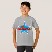 MEOWZA! Kind Red White en Blue Cat T-shirt (Voorkant volledig)