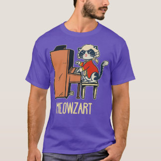 Meowzart A Cute Cat die de piano speelt T-shirt