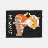Meowzart Cat Pun Clical Muziek Piano Funny Fleece Deken (Voorkant (Horizontaal))