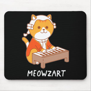 Meowzart Cat Pun Clical Muziek Piano Funny Muismat