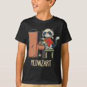Meowzart Een Leuke Kat spelen de piano grappige Pi T-shirt (Voorkant)