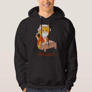 Meowzart Klassieke Muziek Kat Piano Orgelspeler Hoodie