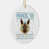 Meowzel Tov Cat Mazel Ugly Hanukkah Sweater Gift Keramisch Ornament (Rechts)