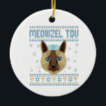 Meowzel Tov Cat Mazel Ugly Hanukkah Sweater Gift Keramisch Ornament<br><div class="desc">chanukah, Pajamakah, hanukkah, meowzel, joods, lelijk, sweater, kat, kerst, gebreid</div>