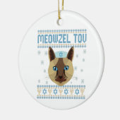 Meowzel Tov Cat Mazel Ugly Hanukkah Sweater Gift Keramisch Ornament (Links)