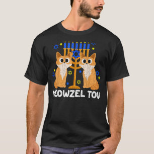 Meowzel Tov Chanoeka Joodse kat Grappig Chanoeka J T-shirt
