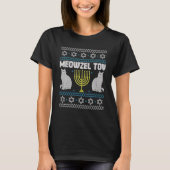 Meowzel Tov Chanokah joodse kat eigenaar Ugly Hanu T-shirt (Voorkant)