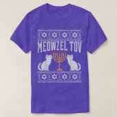 Meowzel Tov Chanokah joodse kat eigenaar Ugly Hanu T-shirt (Design voorkant)