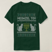 Meowzel Tov Chanokah joodse kat eigenaar Ugly Hanu T-shirt (Design voorkant)