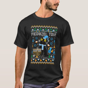 Meowzel Tov Chanukah Jewish Black Cat Hanukkah Ugl T-shirt
