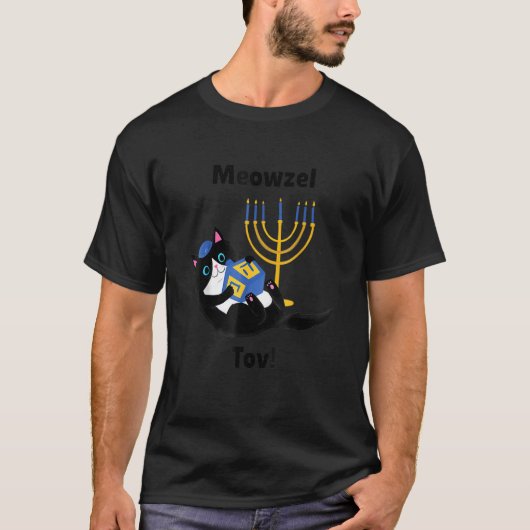 Meowzel Tov Chanukah Jewish Cat Owner Ugly Sweater T-shirt (Voorkant)