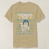 Meowzel Tov Chanukah joodse kat Funny Cat Menorah T-shirt (Design voorkant)