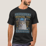 Meowzel Tov Chanukah joodse kat Lover Funny Hanukk T-shirt<br><div class="desc">Meowzel Tov Chanukah Jewish Cat Lover Funny Hanukkah_3</div>