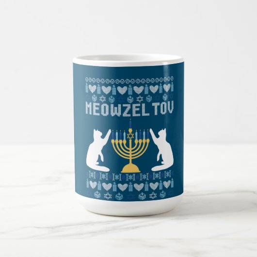 Meowzel Tov Chanukah Koffiemok (Center)