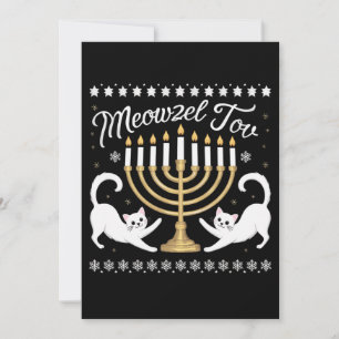 Meowzel Tov Funny Chanukah Hanukkah Ugly Sweater Aankondiging