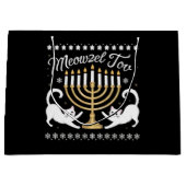 Meowzel Tov Funny Chanukah Hanukkah Ugly Sweater Groot Cadeauzakje (Voorkant)