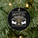 Meowzel Tov Funny Chanukah Hanukkah Ugly Sweater Keramisch Ornament<br><div class="desc">Meowzel Tov Funny Chanukah Hanukkah Ugly Sweater</div>