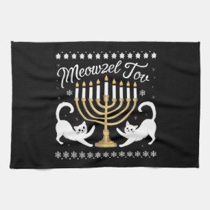 Meowzel Tov Funny Chanukah Hanukkah Ugly Sweater Theedoek