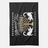 Meowzel Tov Funny Chanukah Hanukkah Ugly Sweater Theedoek (Verticaal)