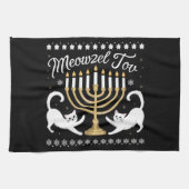 Meowzel Tov Funny Chanukah Hanukkah Ugly Sweater Theedoek (Horizontaal)