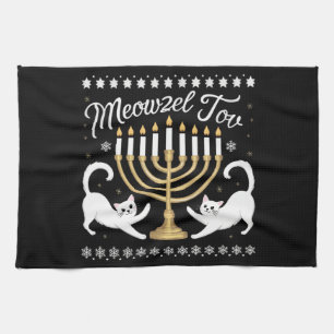 Meowzel Tov Funny Chanukah Hanukkah Ugly Sweater Theedoek