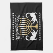 Meowzel Tov Funny Chanukah Hanukkah Ugly Sweater Theedoek (Verticaal)