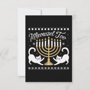 Meowzel Tov Grappige Chanukah Hanukkah Horrortrui Bedankkaart