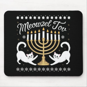 Meowzel Tov Grappige Chanukah Hanukkah Verschrikke Muismat
