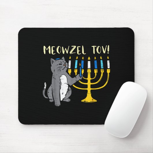 Meowzel Tov Jewish Cat Funny Hanukkah Chanukah Pjs Muismat (Met muis)