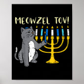 Meowzel Tov Jewish Cat Funny Hanukkah Chanukah Pjs Poster (Voorkant)