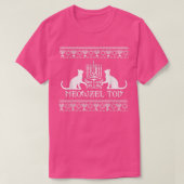 Meowzel Tov kattejoods Hanukkah grappig lelijke tr T-shirt (Design voorkant)
