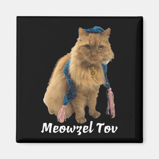 Meowzel Tov Mazel Tov Jewish Cat Magnet (Voorkant)