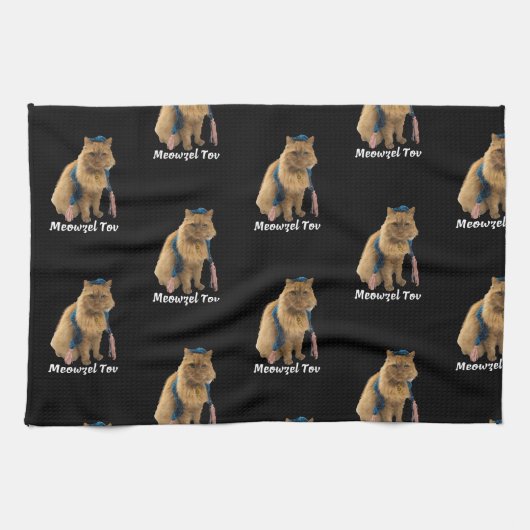 Meowzel Tov Mazel Tov keukenhanddoek voor joodse k (Horizontaal)