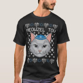Meowzel Tov Ugly Hanukkah Chanukah Jewish T-shirt (Voorkant)