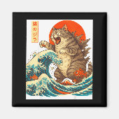 Meowzilla Catzilla Cat Japanese Art Funny For Men  Magneet (Voorkant)
