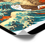 Meowzilla Catzilla Cat Japanese Art Funny For Men  Poster (Hoek)